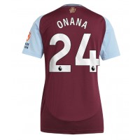 Maglia Calcio Aston Villa Amadou Onana #24 Prima Divisa Donna 2024-25 Manica Corta